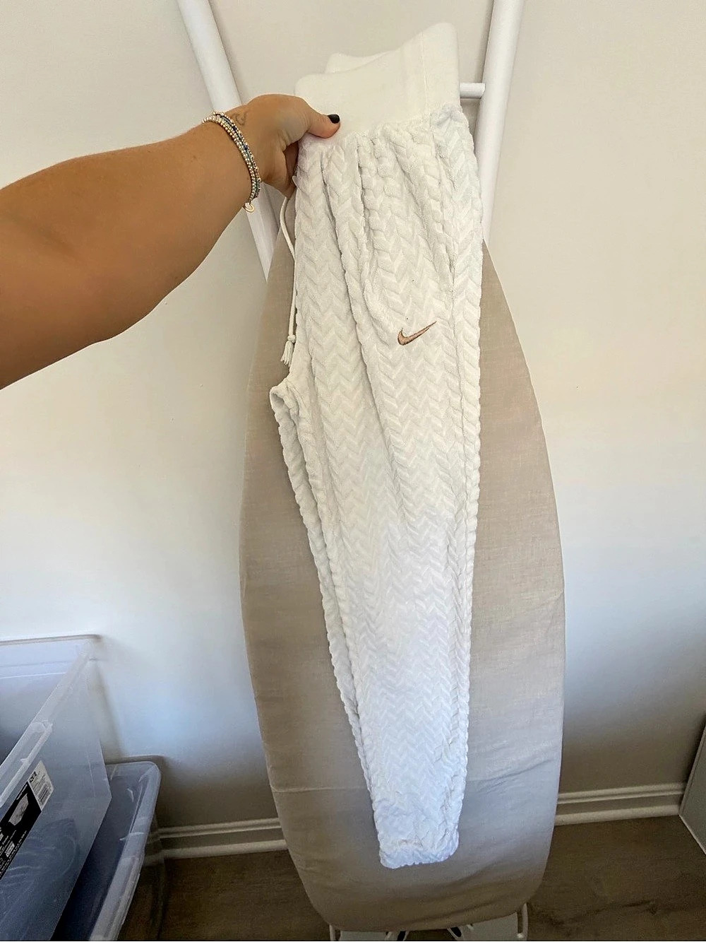 Nike Sportswear Phoenix Fleece Oversized Jacquard Pants Jacquard Joggers White